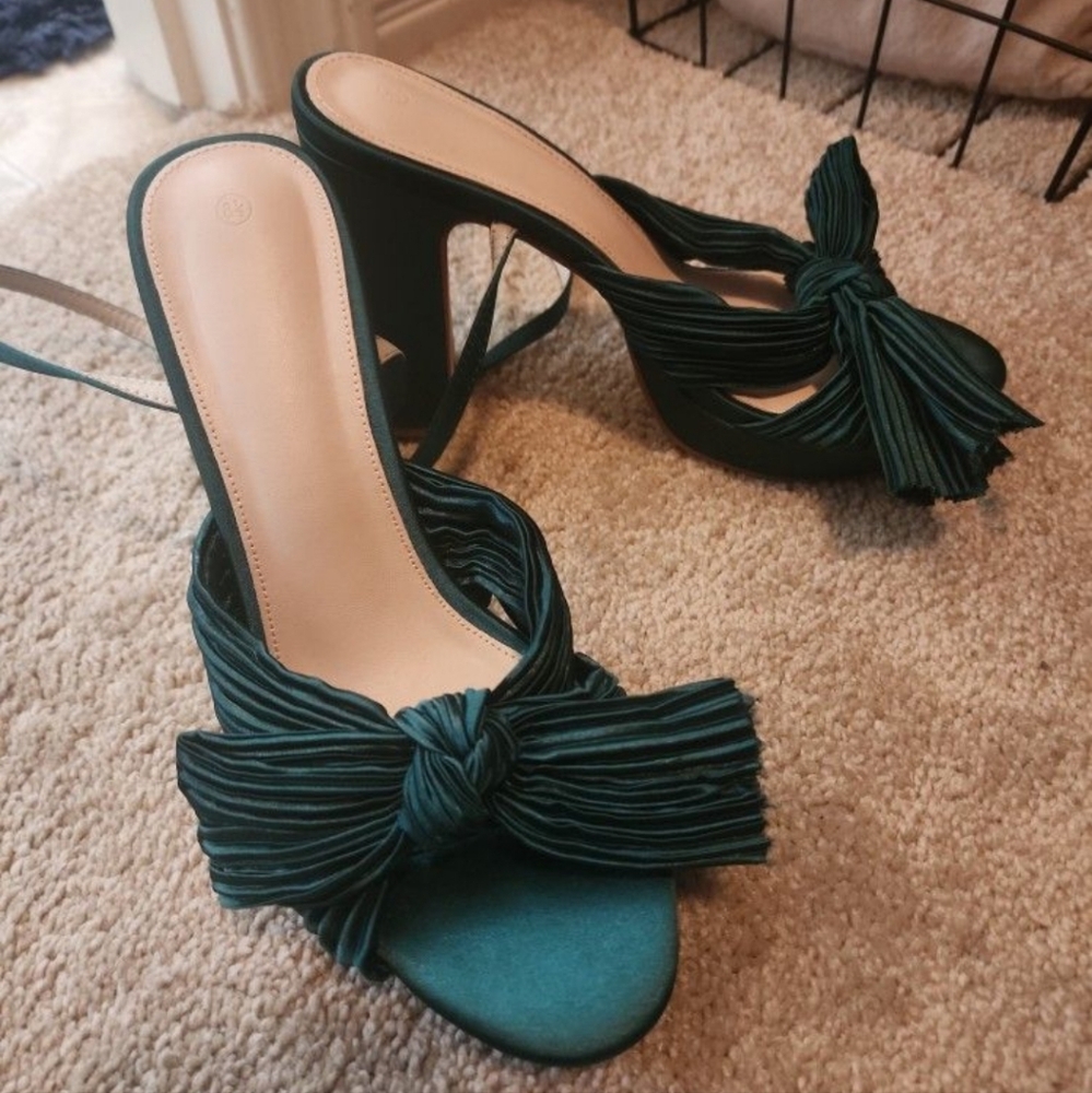 Platform Emerald Green Heels - image 2